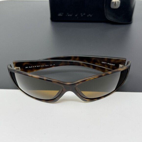 Smith Action Optics DRIFT Polarized  Sunglasses Italy w/case Rare Matte Tortoise - Picture 8 of 14